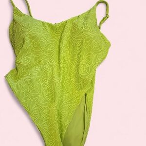 Neon Lime Green Floral Pattern Women’s One Piece Dippin Daisy’s